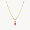 July Gold Birthstone Baguette Necklace
