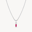 July Silver Birthstone Baguette Necklace