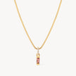June Gold Birthstone Baguette Necklace