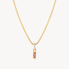 June Gold Birthstone Baguette Necklace
