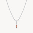 June Silver Birthstone Baguette Necklace