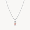 June Silver Birthstone Baguette Necklace