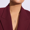 Key To Your Heart Necklace in Silver on model