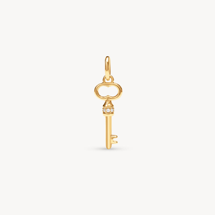 Gold Key To Your Heart Charm