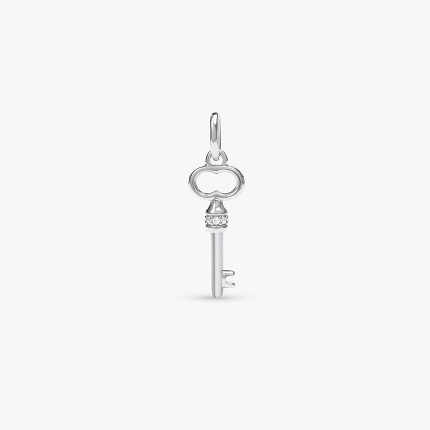 Key To Your Heart Charm in Silver