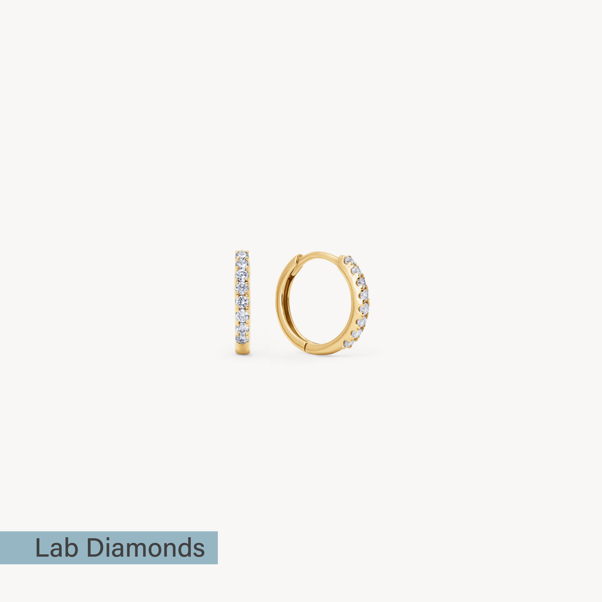 Lab Diamond Hoop Earrings 12.5mm