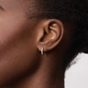 12.5mm Lab Diamond Hoop Earrings on model