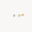 Lab Diamond Mini Bezel Stud Earrings