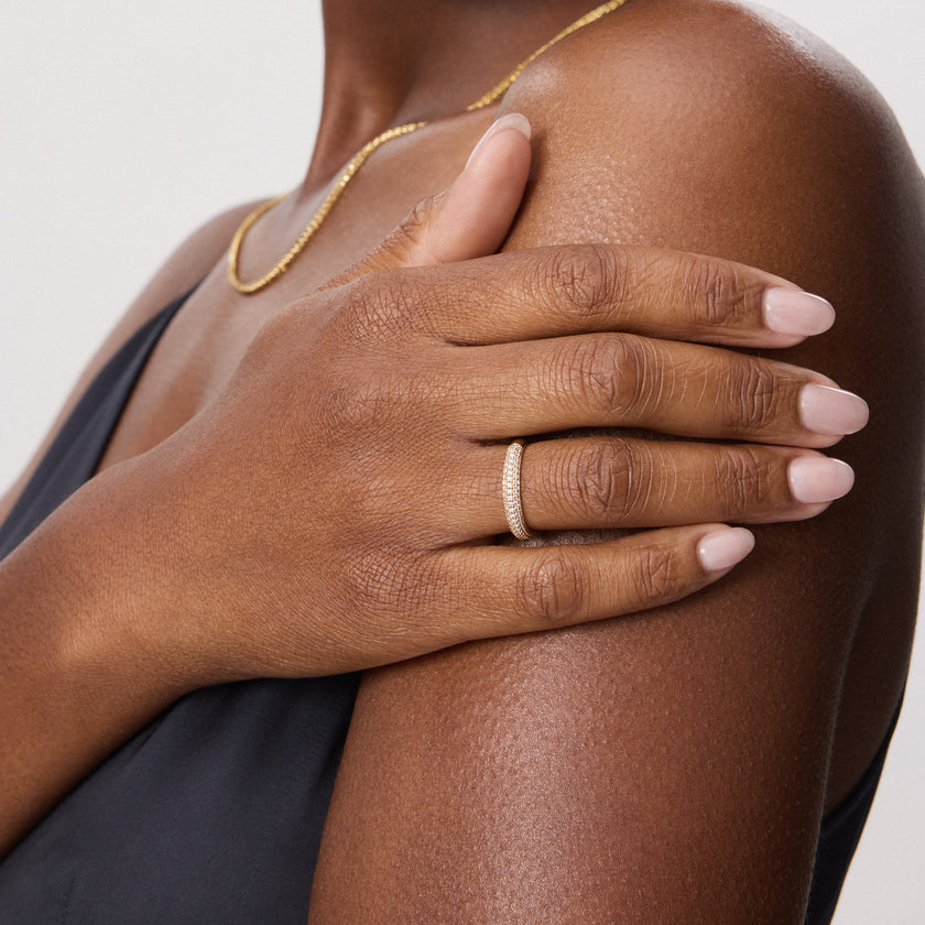 Lab Diamond Pavé Ring on model