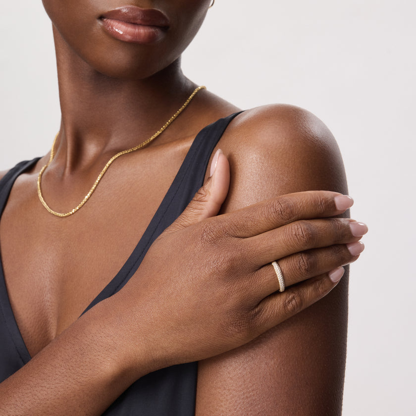 Lab Diamond Pavé Ring on model