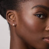 Lab Diamond Pavé Stud Earrings on model