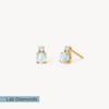 Lab Diamond & Opal Mini Stud Earrings