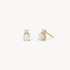 Lab Diamond & Opal Mini Stud Earrings
