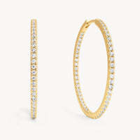 Gold Large Pavé Hoop Earrings