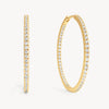 Gold Large Pavé Hoop Earrings
