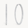 Silver Large Pavé Hoop Earrings