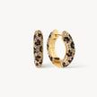 Leopard Medium Sparkle Hoop Earrings