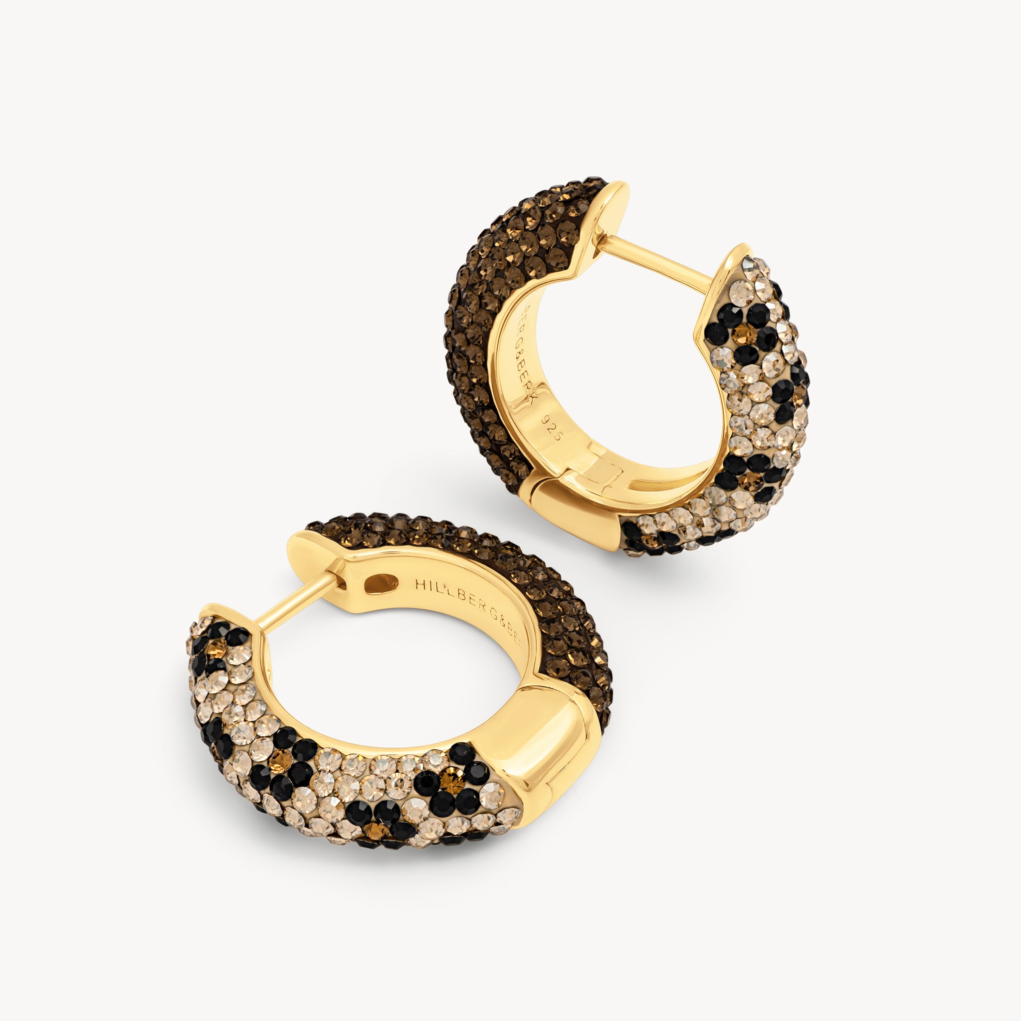 Leopard/Espresso Medium Reversible Sparkle Hoop Earrings