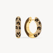 Leopard/Espresso Medium Reversible Sparkle Hoop Earrings