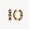 Leopard/Espresso Medium Reversible Sparkle Hoop Earrings