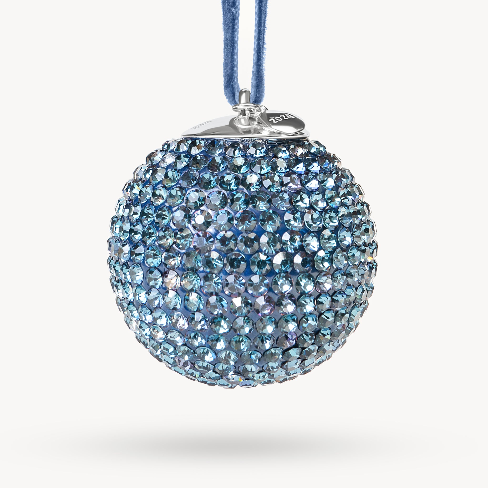 Light Sapphire Sparkle Ornament close up