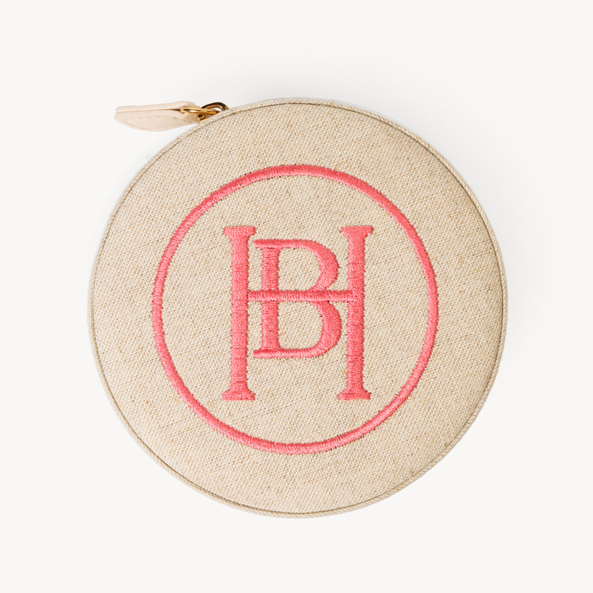 Linen Jewelry Case angled from the top