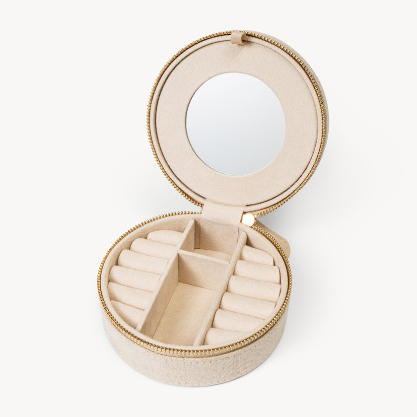 Linen Jewelry Case open