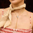 Longhorn Sparkle Bolo Tie Necklace on model