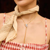 Longhorn Sparkle Bolo Tie Necklace on model