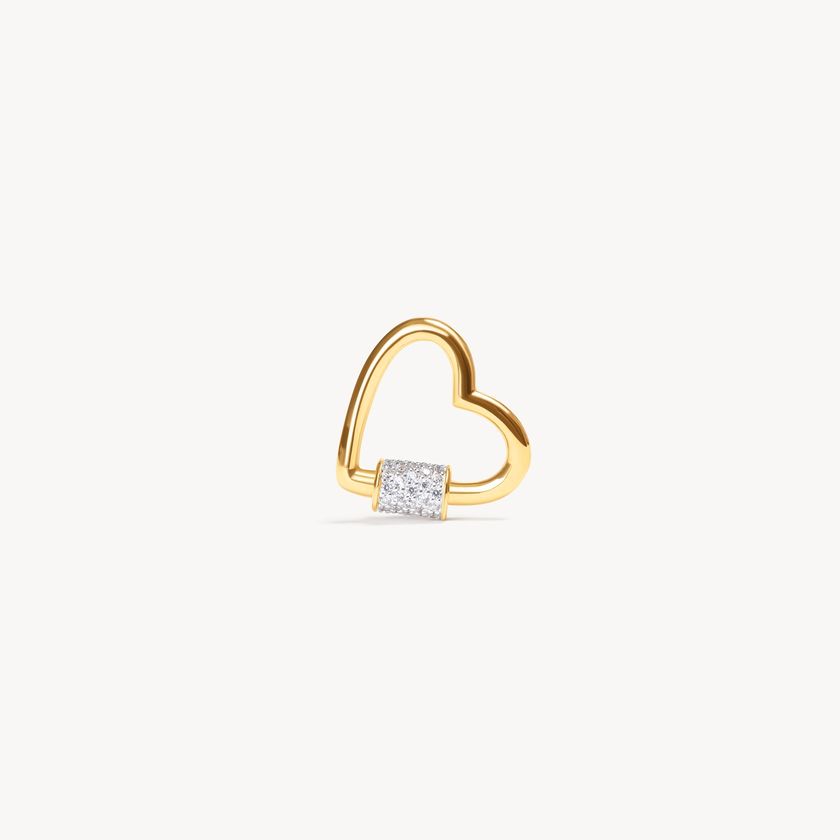 Gold Heart Carabiner Twist Link Charm Holder