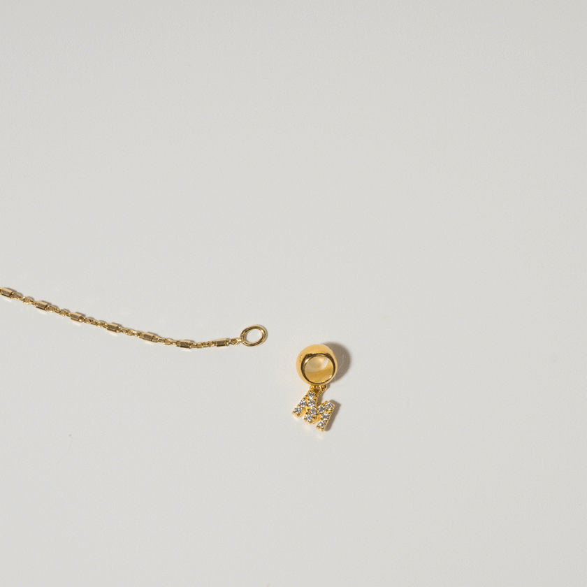 Pavé Letter Bead Charm