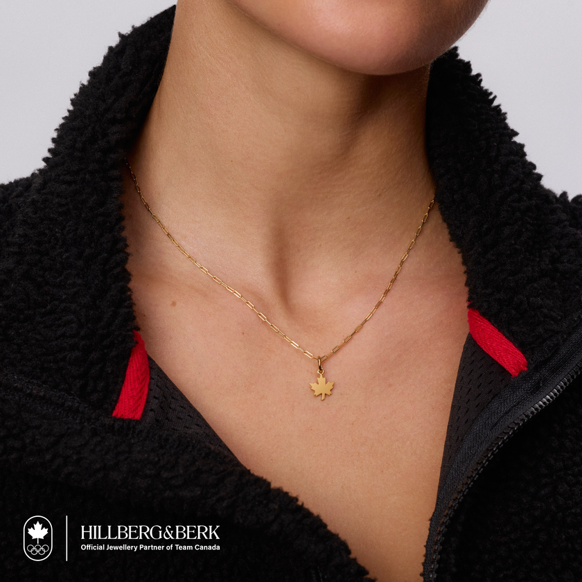 Maple Leaf Necklace on model