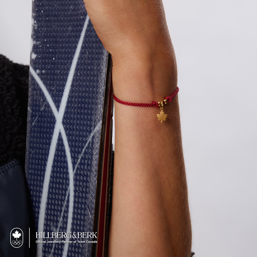 Maple Leaf Corded Bracelet on model