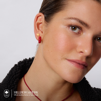 Red & Soft Gold Small Reversible Sparkle Hoop Earrings