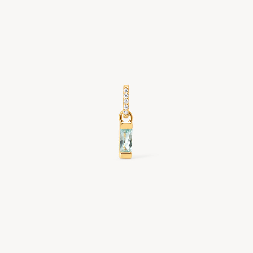 March Birthstone Baguette Charm