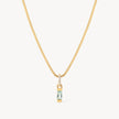 Gold March Birthstone Baguette Necklace
