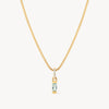 Gold March Birthstone Baguette Necklace