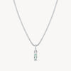 Silver March Birthstone Baguette Necklace