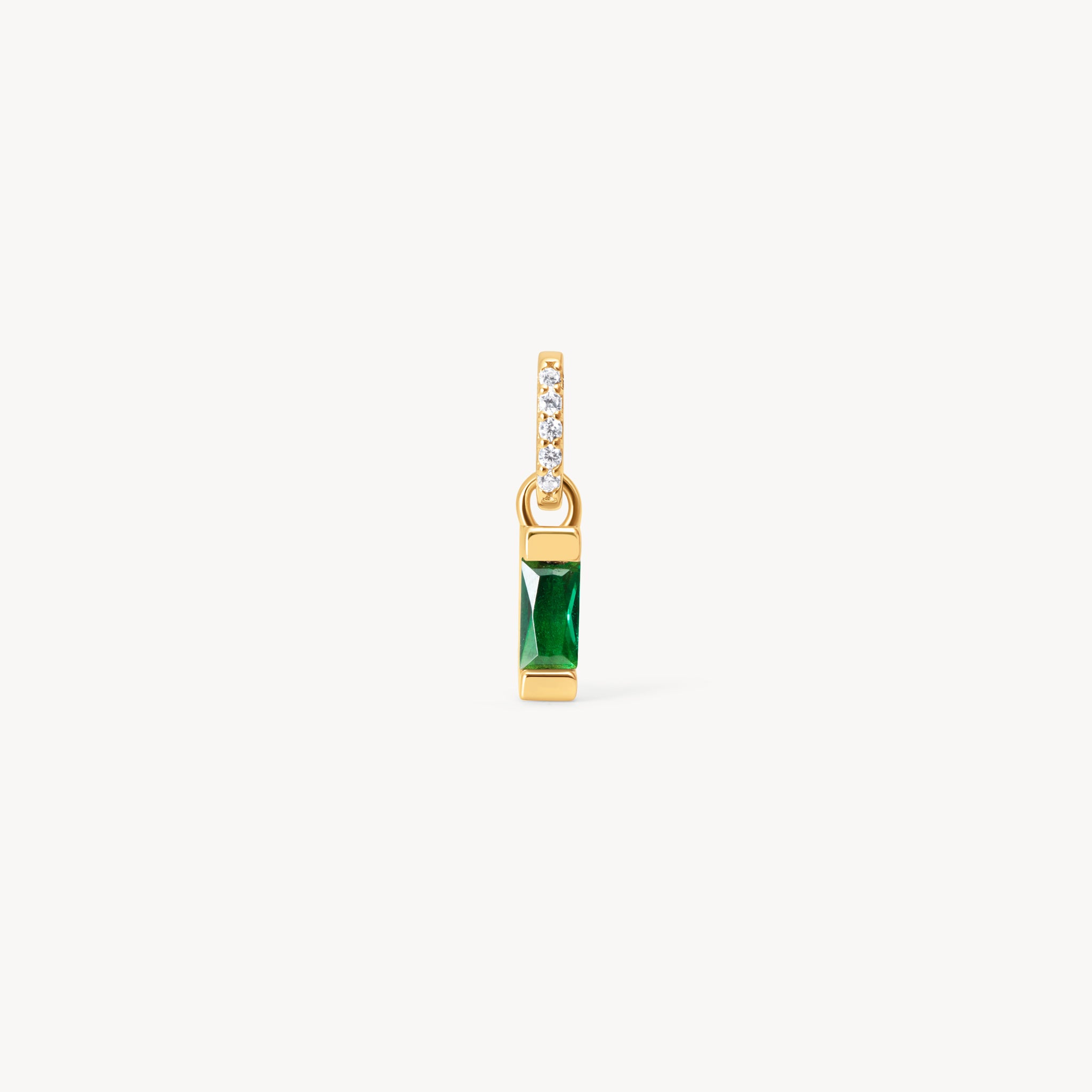 May Birthstone Baguette Charm