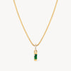 May Gold Birthstone Baguette Necklace