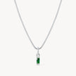 May Silver Birthstone Baguette Necklace