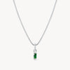 May Silver Birthstone Baguette Necklace