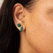 8mm Birthstone Sparkle Ball™ Stud Earrings May on model