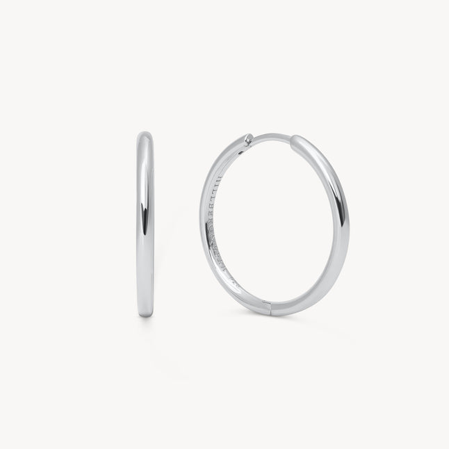 Silver Medium Hoop Earrings