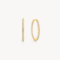 Gold Medium Pavé Hoop Earrings