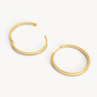 Gold Medium Pavé Hoop Earrings