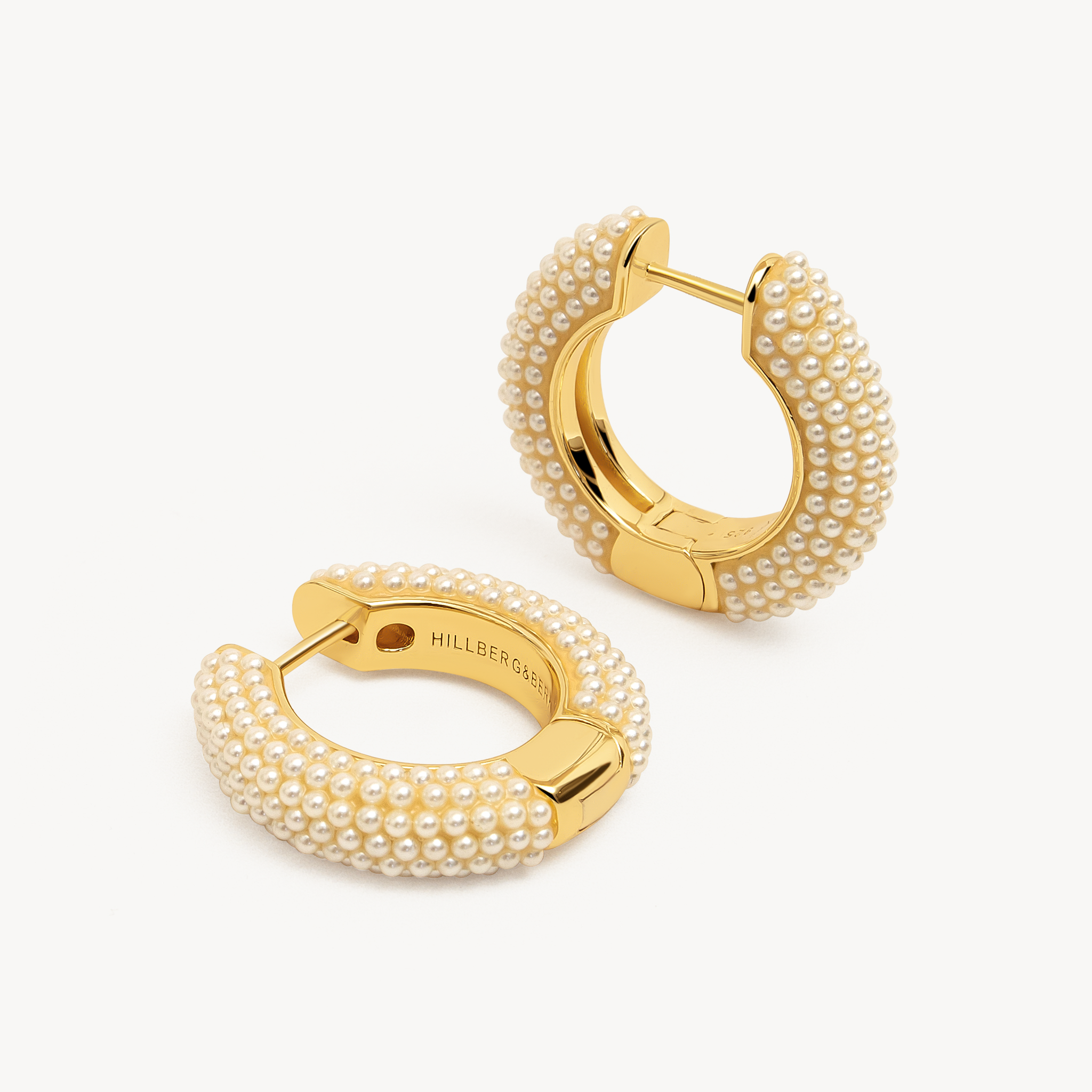 Cream Pearl Hoop Earrings