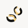 Black Medium Sparkle Hoop Earrings