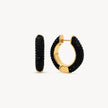 Black Medium Sparkle Hoop Earrings