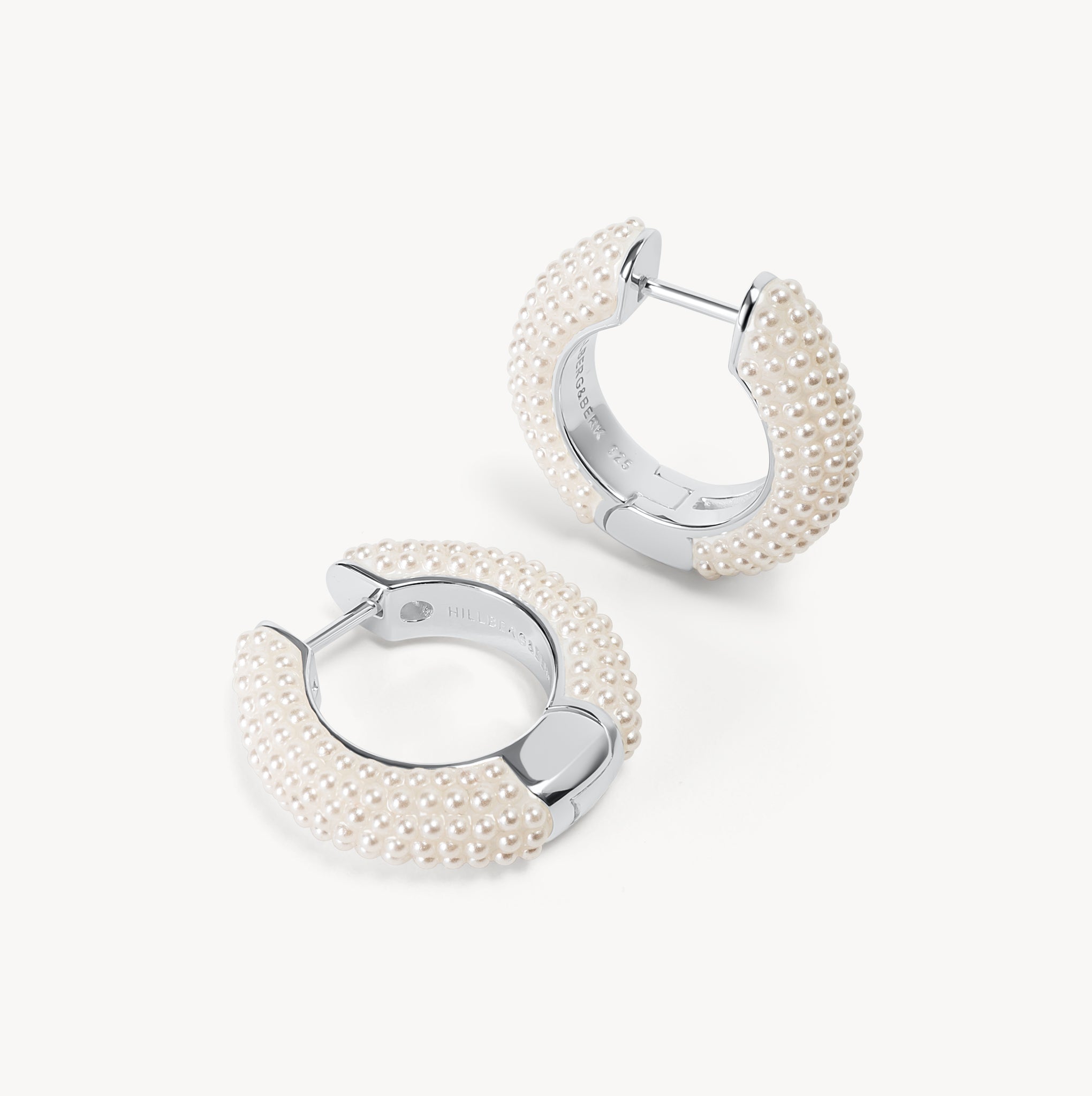 White Pearl Hoop Earrings